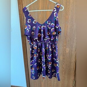 Band of Gypsies Purple Floral Ruffle Mini Dress